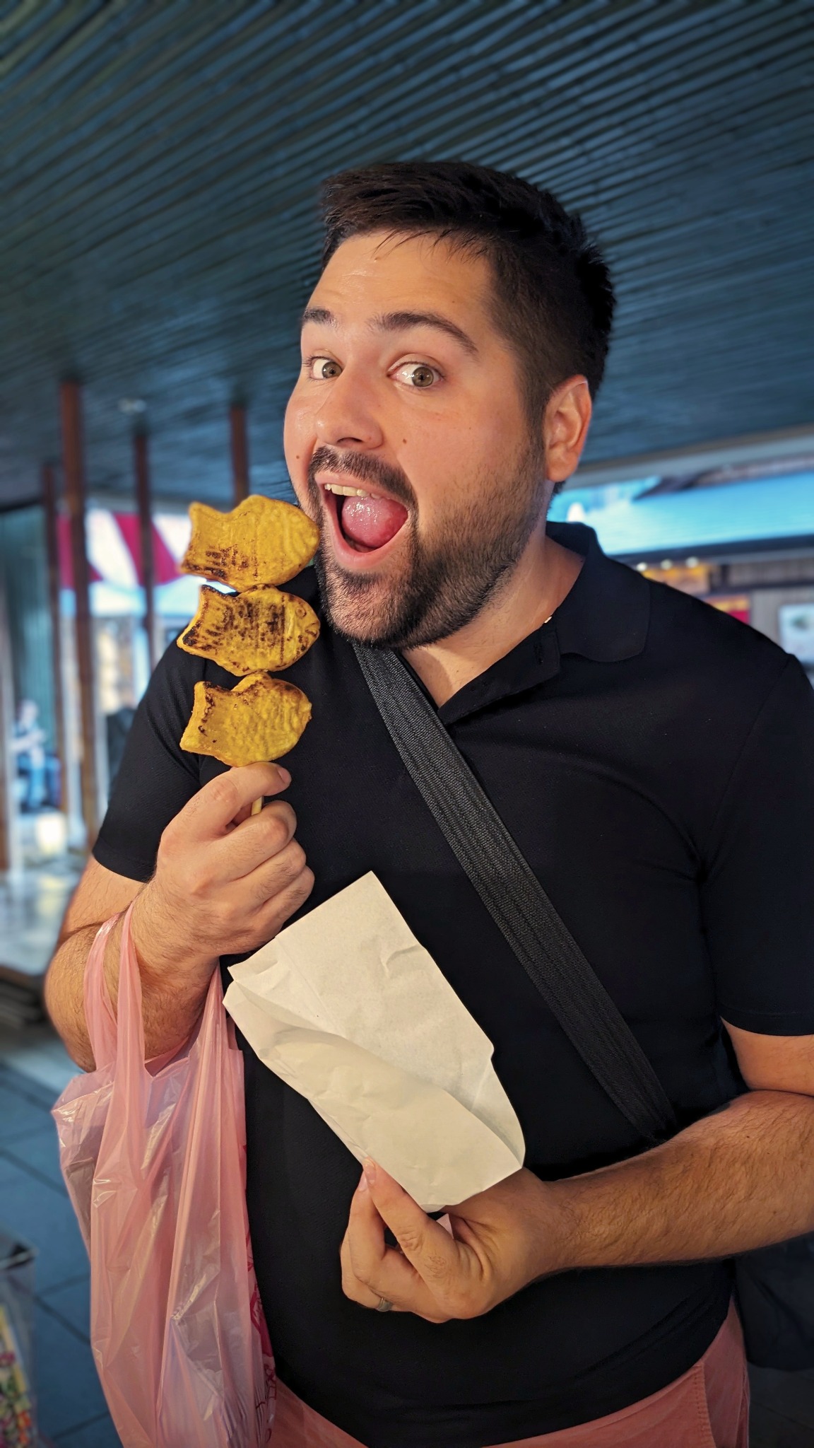 Chef Michael enjoying street food