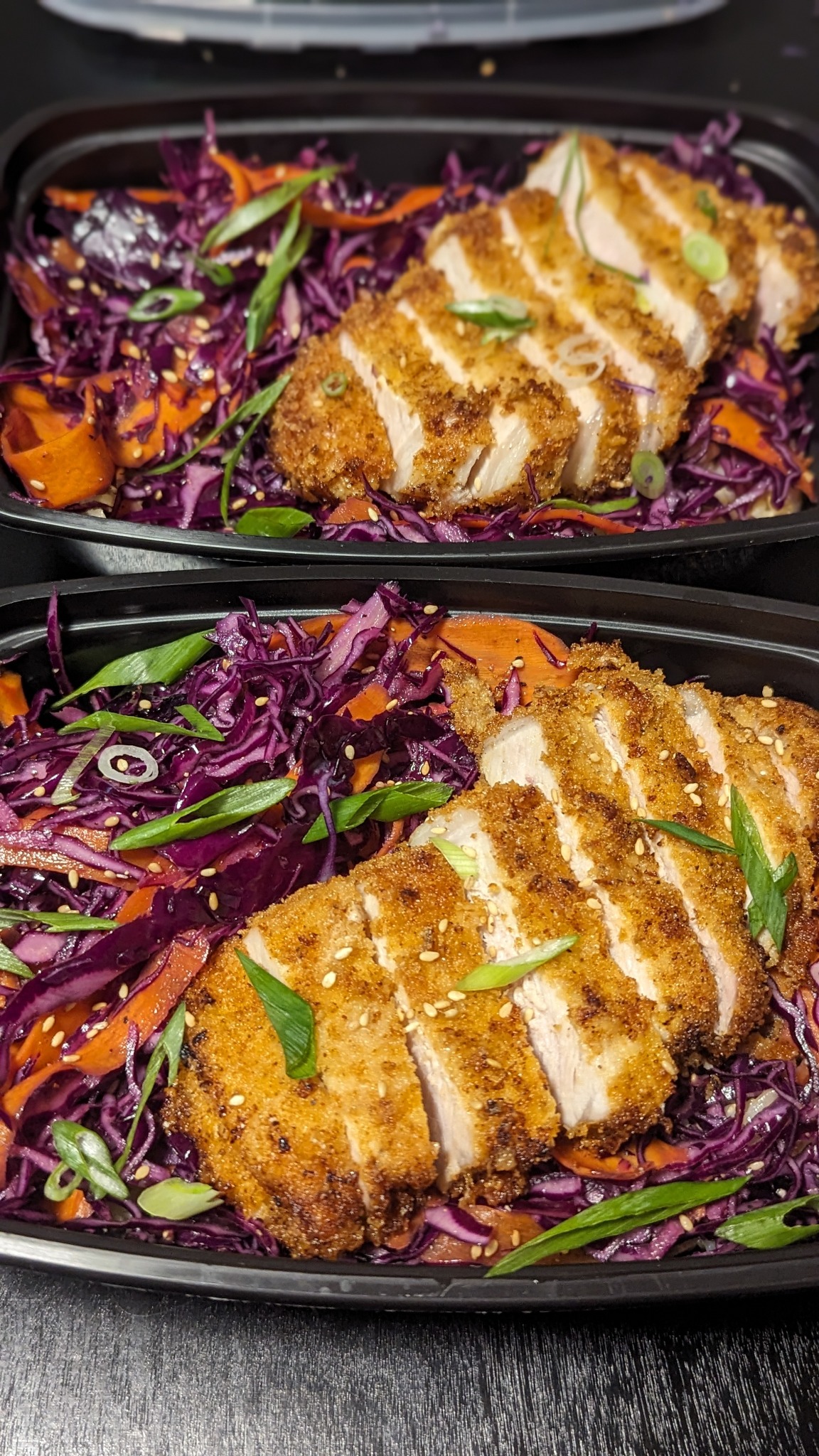 Crispy chicken with cabbage slaw